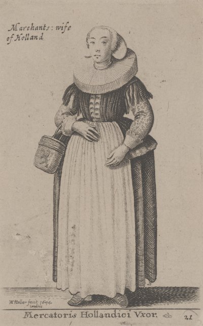 Femme de marchand de Hollande (Mercatoris Hollandici Uxor) - Wenceslaus Hollar