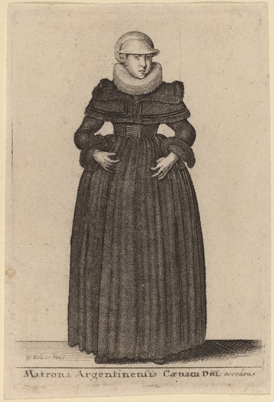 Matrona Argentinensis Caenam Dni Accedens e des Nymphs - Wenceslaus Hollar