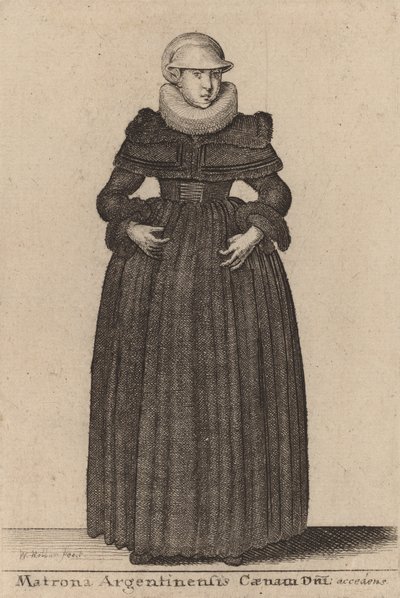 Matrona Argentinensis Caenam Dni Accedens e des Nymphs - Wenceslaus Hollar
