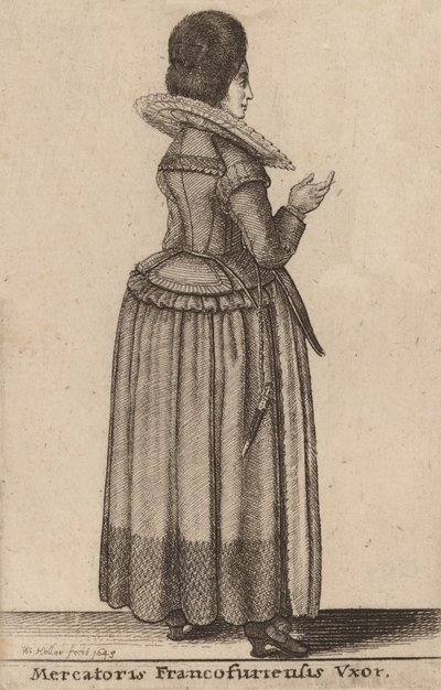 Mercatoris Francofurtensis Vxor, 17e siècle - Wenceslaus Hollar