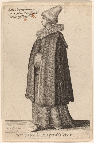 Mercatoris Pragensis Vxor - Wenceslaus Hollar