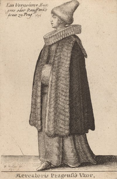 Mercatoris Pragensis Vxor - Wenceslaus Hollar