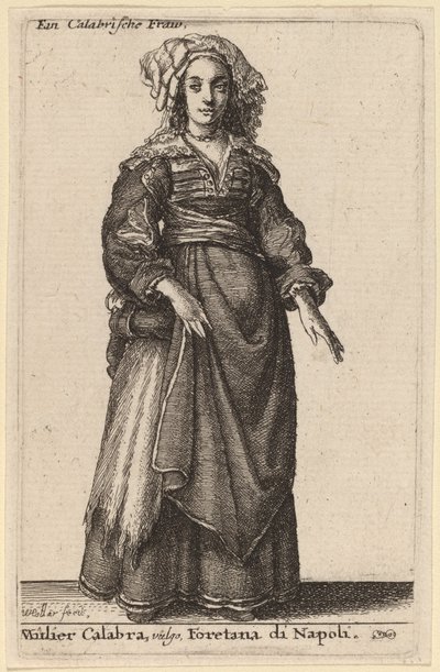 Mulier Calabra, Vulgo, Foretana di Napoli - Wenceslaus Hollar
