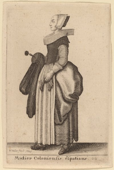 Mulier Coloniensis Exspatians - Wenceslaus Hollar