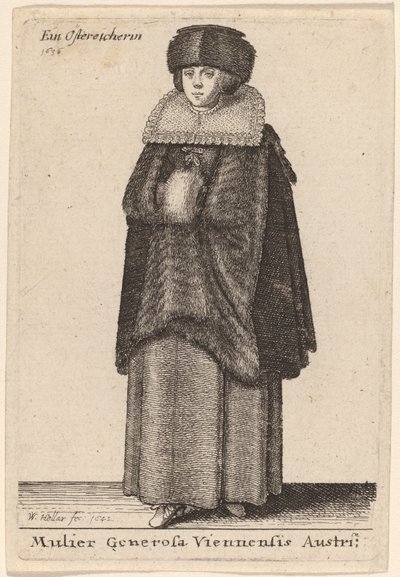 Mulier Generosa Viennensis Austri - Wenceslaus Hollar