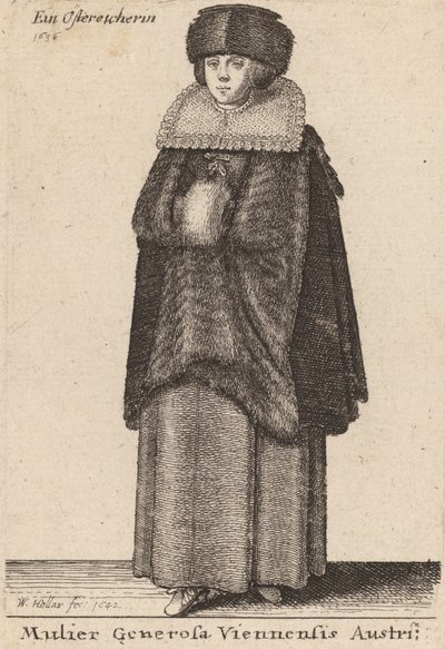Mulier Generosa Viennensis Austri, 1642 - Wenceslaus Hollar