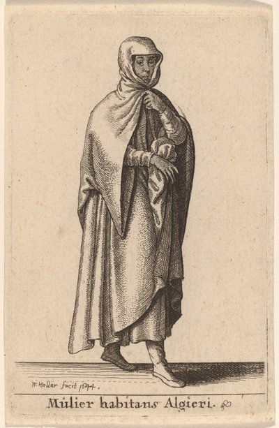 Femme habitant à Alger - Wenceslaus Hollar