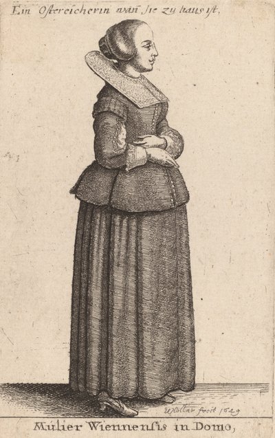 Femme viennoise à la maison - Wenceslaus Hollar