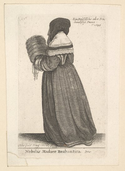 Nobilis Mulier Brabantica, Noblewoman de Brabant - Wenceslaus Hollar