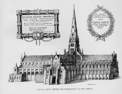 Ancienne cathédrale Saint-Paul avant la destruction du clocher, 1657 1904 - Wenceslaus Hollar