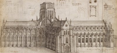 Ancienne cathédrale Saint-Paul vue du nord-est, milieu du 17ème siècle - Wenceslaus Hollar