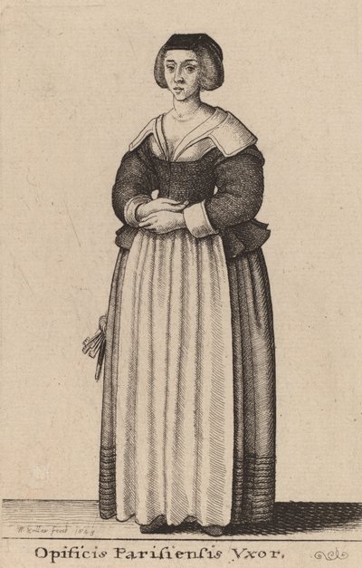Opificis Parisiensis Vxor, 1643 - Wenceslaus Hollar