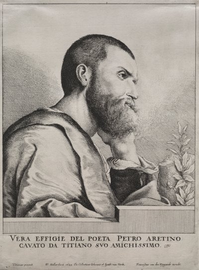 Portrait de Pietro Aretino - Wenceslaus Hollar