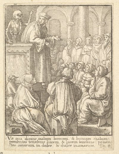Prédicateur, de la Danse macabre, 1651 - Wenceslaus Hollar
