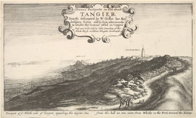 Perspective du côté nord de Tanger regardant la mer principale depuis la colline en venant, avant 1673 - Wenceslaus Hollar