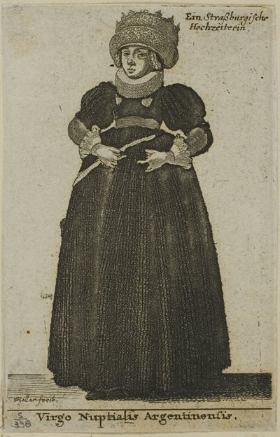 Femme de Strasbourg en robe de mariée - Wenceslaus Hollar