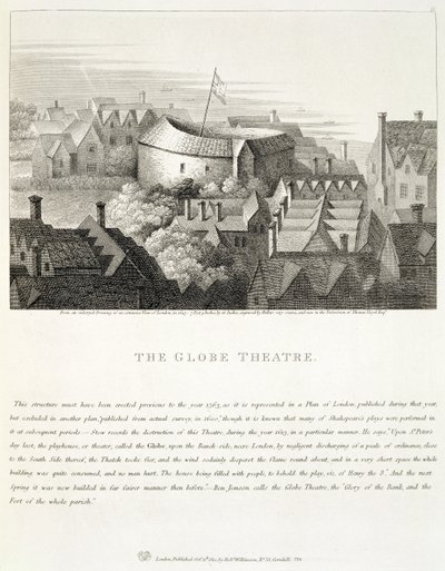 Le Théâtre du Globe, c.1647, publié par Robert Wilkinson, Londres, 1810 - Wenceslaus Hollar