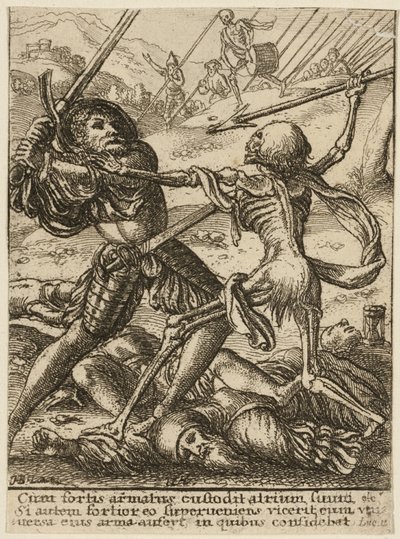 Le chevalier et la mort, de La Danse de la Mort - Wenceslaus Hollar