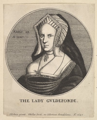 La Dame Guldeforde Mary, Lady Guildford, 1647 - Wenceslaus Hollar