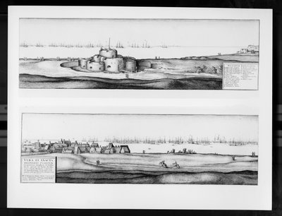 La ville et le château de Deal, Kent - Wenceslaus Hollar