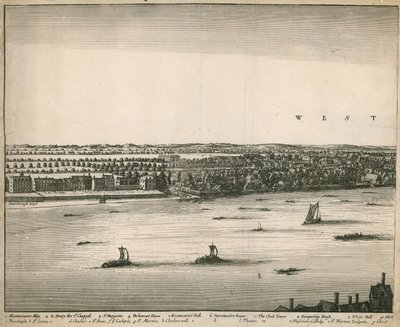 La perspective de Londres et Westminster prise de Lambeth - Wenceslaus Hollar