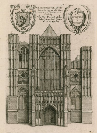 La perspective ouest de la défunte église conventuelle de Westminster, Londres - Wenceslaus Hollar