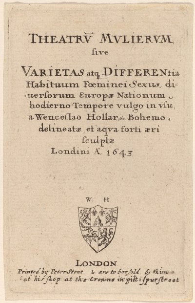 Theatrum mulierum: Page de titre - Wenceslaus Hollar