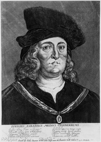 Theophrastus Bombastus von Hohenheim Paracelse, alchimiste et médecin suisse, 16ème siècle - Wenceslaus Hollar