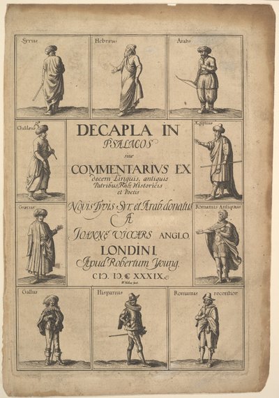 Page de titre : Decapla in Psalmos, 1639 - Wenceslaus Hollar