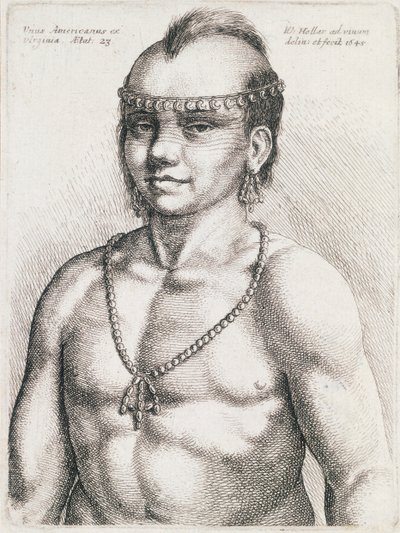 Indien de Virginie de vingt-trois ans, gravure par Wenceslaus Hollar - Wenceslaus Hollar