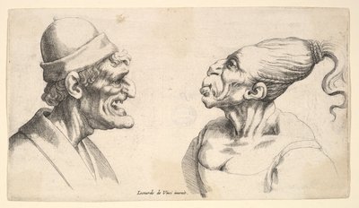 Deux têtes déformées, 1625-77 - Wenceslaus Hollar