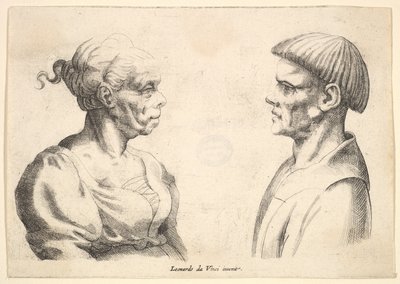 Deux têtes - Wenceslaus Hollar