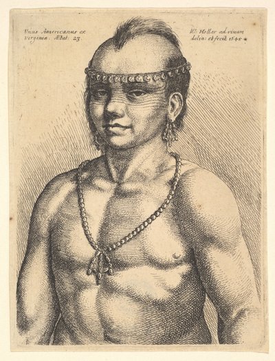 Unus Americanus ex Virginia Un Américain de Virginie, 1645 - Wenceslaus Hollar
