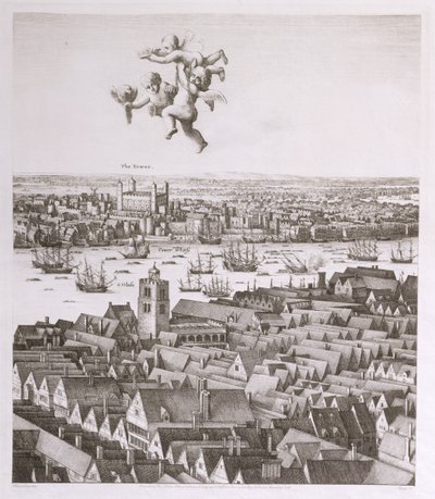 Vue de Londres, publiée en 1647 (fac-similé) (détail) - Wenceslaus Hollar