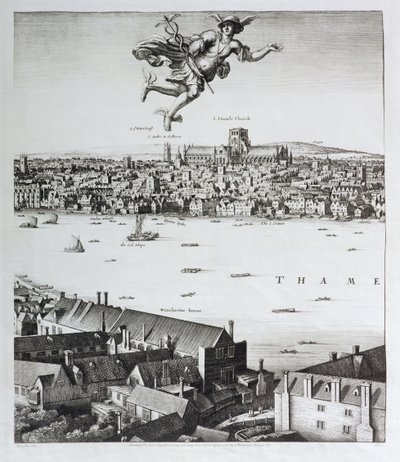 Vue de Londres, publiée en 1647 (détail) - Wenceslaus Hollar