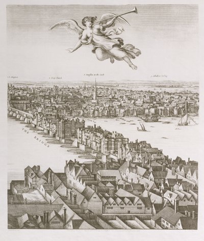 Vue de Londres, publiée en 1647 (copie fac-similé) (détail) - Wenceslaus Hollar