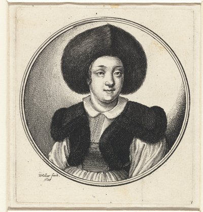 Femme avec un chapeau de fourrure - Wenceslaus Hollar