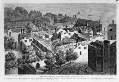 Maison Winchester, Southwark vers 1649, publié en 1812 - Wenceslaus Hollar