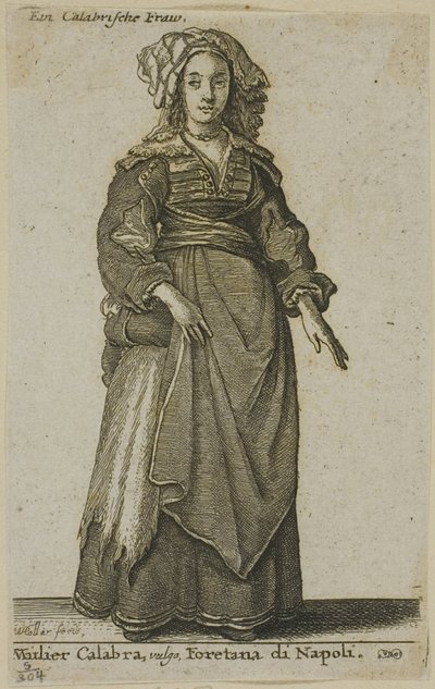 Femme de Calabre - Wenceslaus Hollar