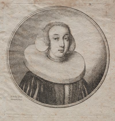 Femme avec une fraise de meule, 1644 - Wenceslaus Hollar