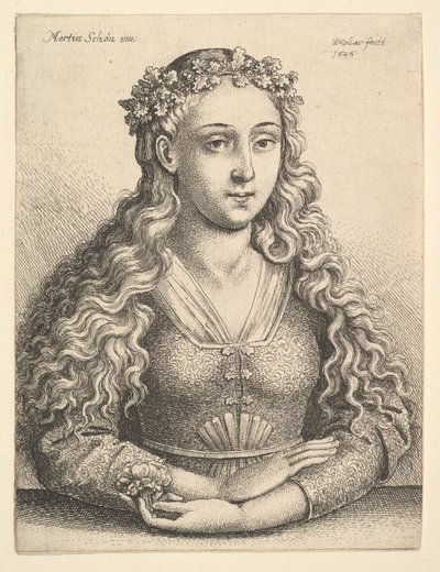 Femme avec une couronne de feuilles de chêne, 1646 - Wenceslaus Hollar