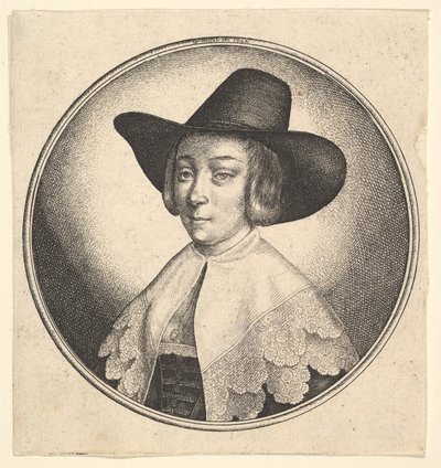 Femme au chapeau à large bord, 1642 - Wenceslaus Hollar