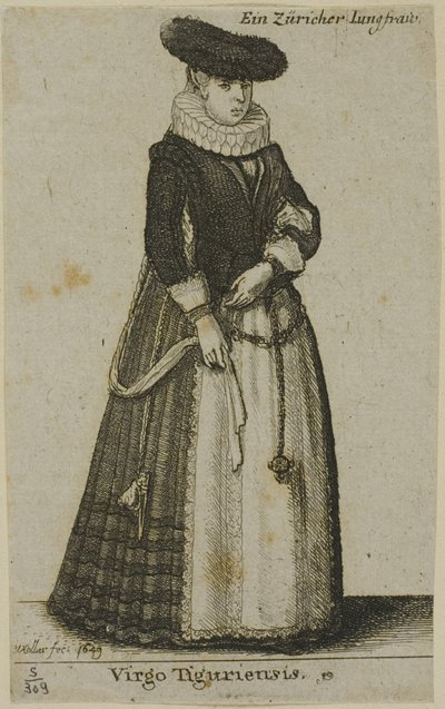 Jeune femme de Zurich - Wenceslaus Hollar