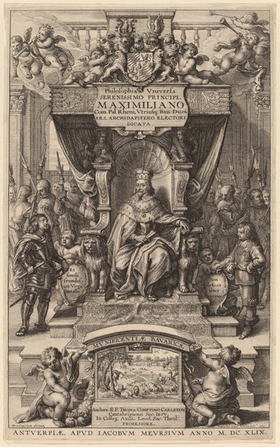 Page de titre de "Philosophia Universia" - Wenceslaus Hollar after Abraham van Diepenbeeck