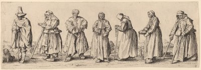 Mendiants hommes et femmes - Wenceslaus Hollar after Jacques Callot