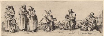 Six mendiants hommes et femmes - Wenceslaus Hollar after Jacques Callot