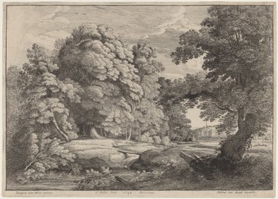 Le Pont sur la Cascade - Wenceslaus Hollar after Jacques d