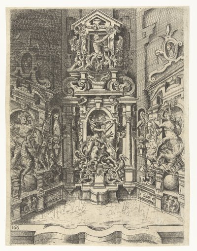 Grande fontaine, encastrée entre trois murs - Wendel Dietterlin (I)