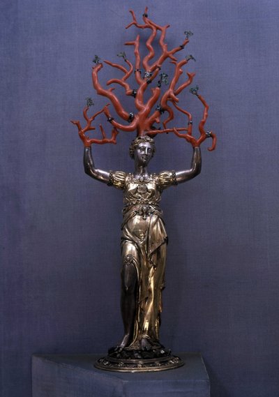 Daphné transformée en laurier, or argent et corail, maniérisme, Wentzel Jamnitzer - Wenzel I Jamnitzer