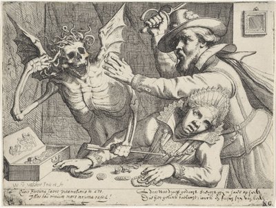 Jeune couple et la Mort - Werner van den Valckert